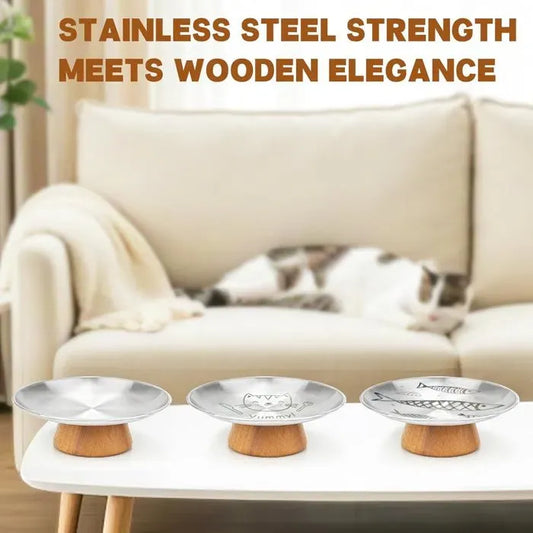 Raised Stainless Steel Cat Bowl, 17.5 cm