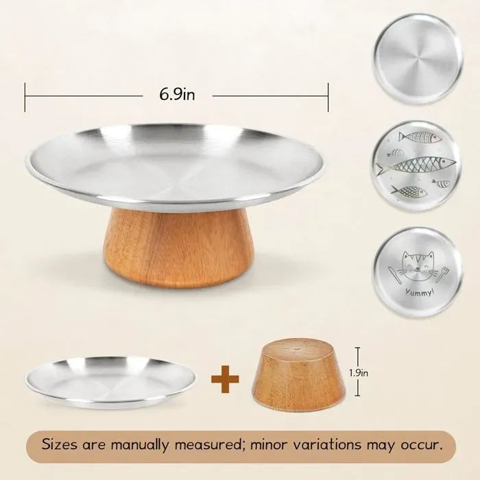 Raised Stainless Steel Cat Bowl, 17.5 cm