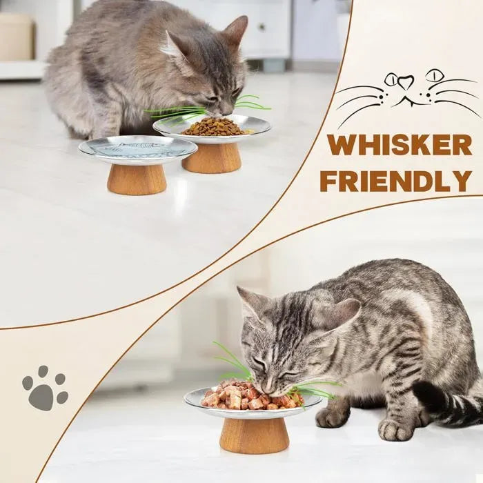 Raised Stainless Steel Cat Bowl, 17.5 cm