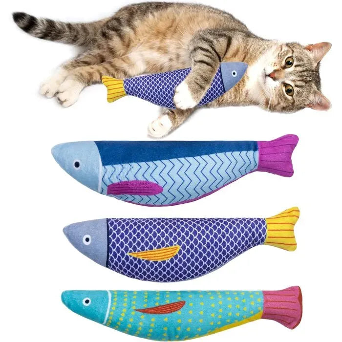 3 Pack Catnip Fish Kicker Toys