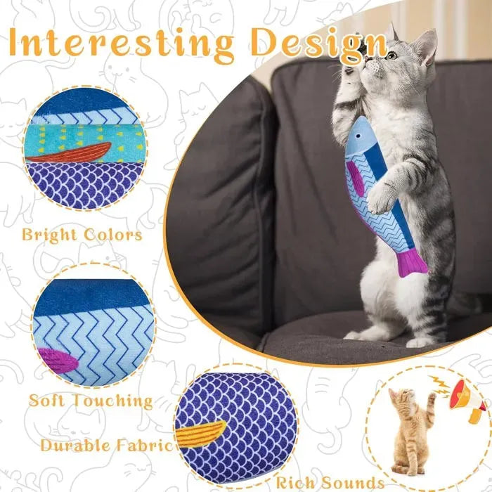 3 Pack Catnip Fish Kicker Toys