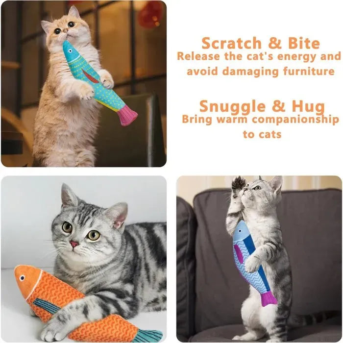 3 Pack Catnip Fish Kicker Toys