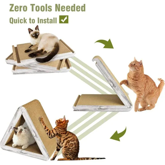 Foldable Triangle Cat Scratcher with 6 Sides