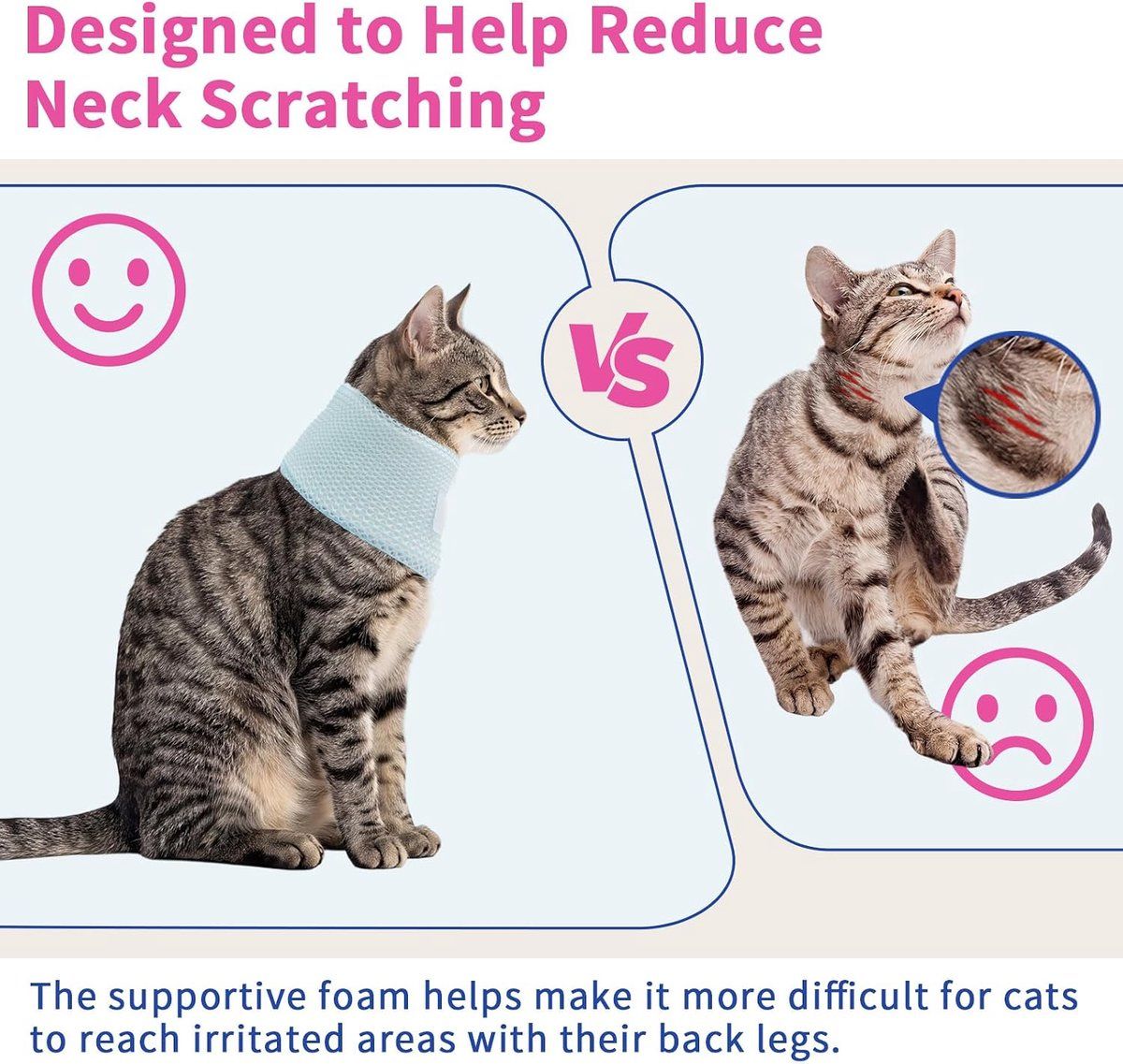 Additional product view: 2-Pack Pink Cat Recovery Neck Collars, M 23–30 cm
