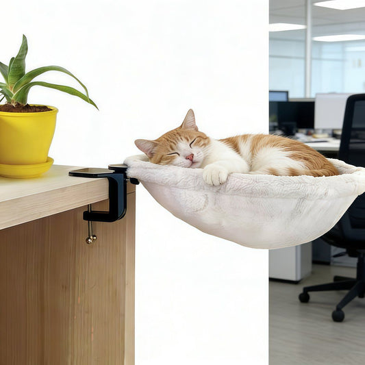 Product image: Cat Desk Bed, Ergonomic Cat Hammock for Office Desk, Sturdy Clamp-on Pet Bed for Remote Workers and Gamers, 50 Lbs