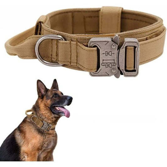 Product image: Tactical Dog Collar, Military Style Adjustable Padded Nylon Dog Collar with Control Handle for Medium & Large Dogs