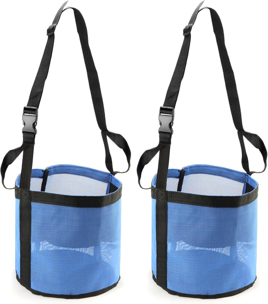 Product photo: 2 Pack Horse Feed Bag for Grain - Durable Mesh Grain Feeder with Adjustable Strap, Comfortable Neck and