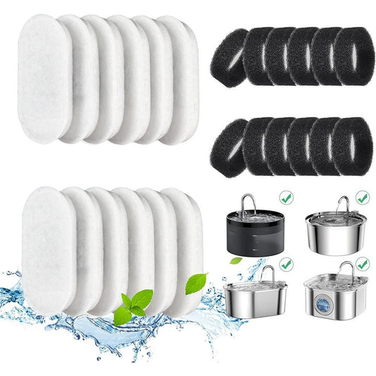 12 Sets Cat Water Fountain Filter Carbon Replacement for Pet Dog Cat Drinking