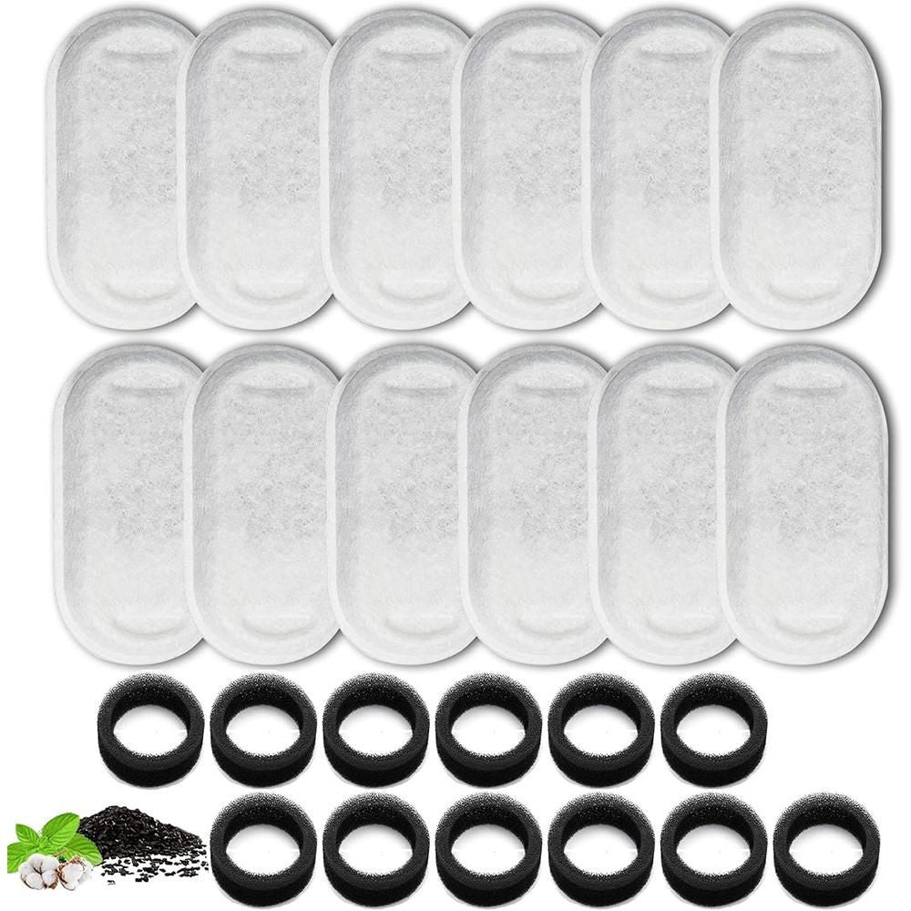 12 Sets Cat Water Fountain Filter Carbon Replacement for Pet Dog Cat Drinking