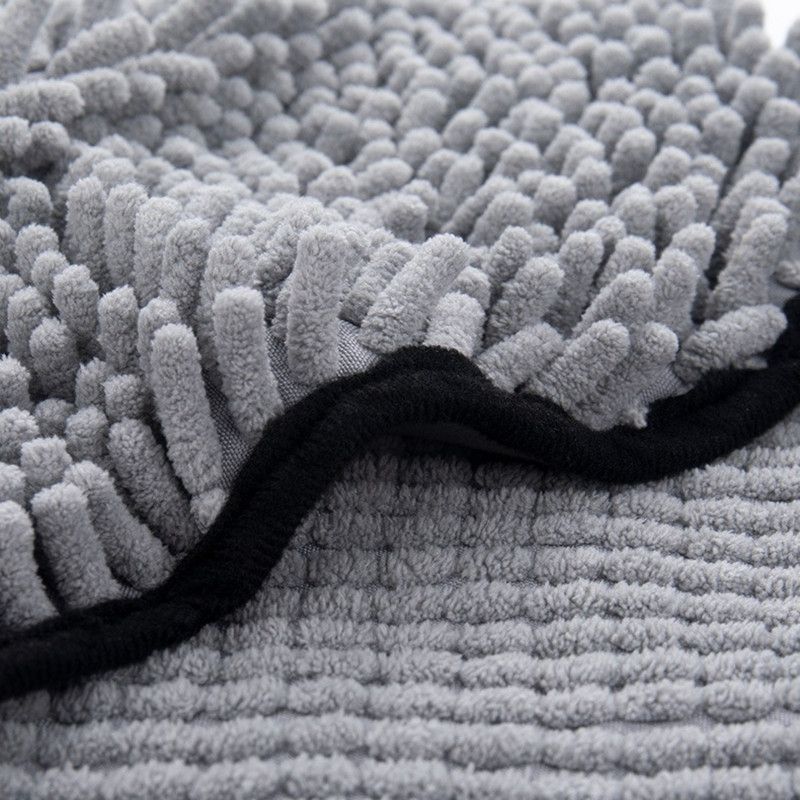 Hand-Insert Pet Absorbent Towel, Quick-Drying Bath Towel for Dogs & Cats—Gray