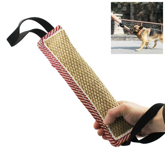 Product photo: 1PC Natural Coarse Hemp Dog Bite Toy with 2 Handles Dog Training Toy