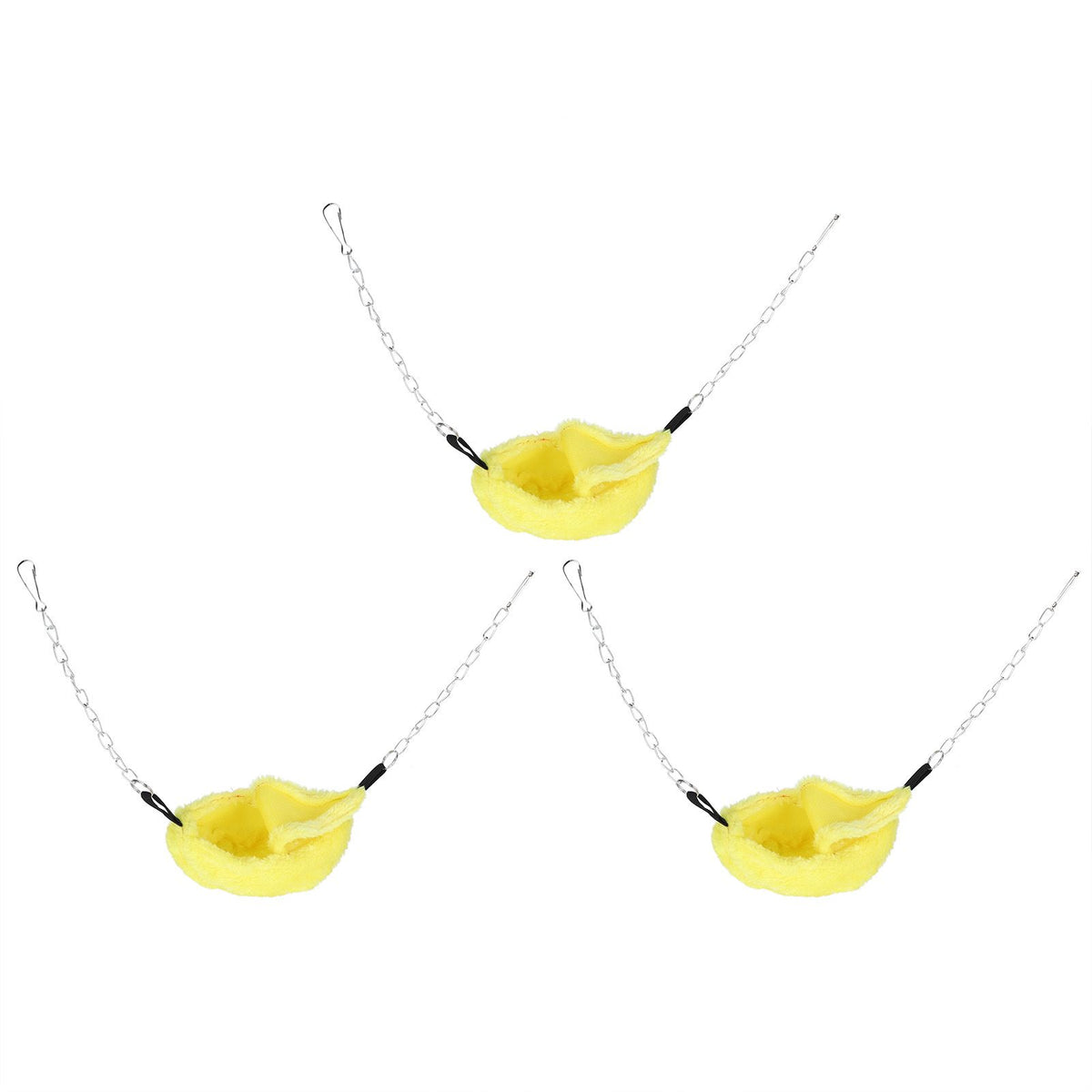 3 Sets Pet Cage Winter Warm Banana Shape Hamster Hammock Bed Hanging House Sleeping NestsYellow