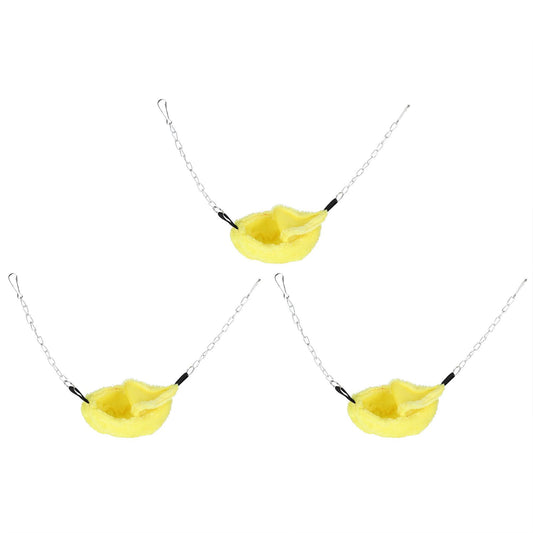 3 Sets Pet Cage Winter Warm Banana Shape Hamster Hammock Bed Hanging House Sleeping NestsYellow