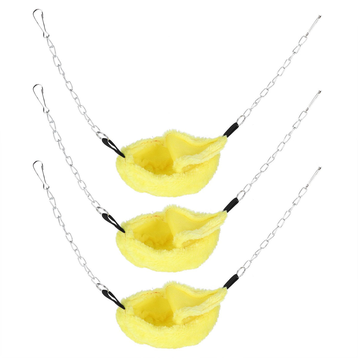 3 Sets Pet Cage Winter Warm Banana Shape Hamster Hammock Bed Hanging House Sleeping NestsYellow
