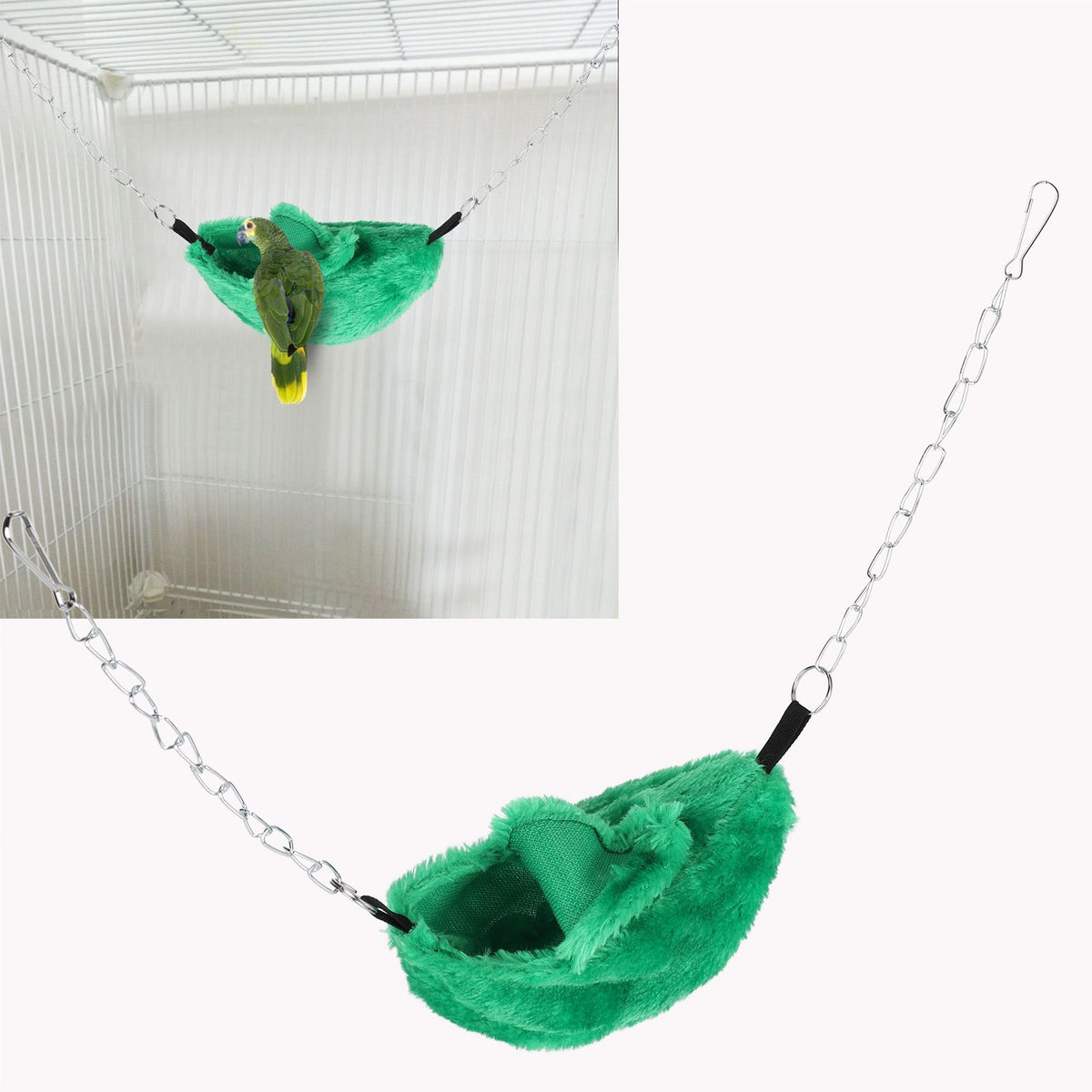 3 Sets Pet Cage Winter Warm Banana Shape Hamster Hammock Bed Hanging House Sleeping NestsGreen
