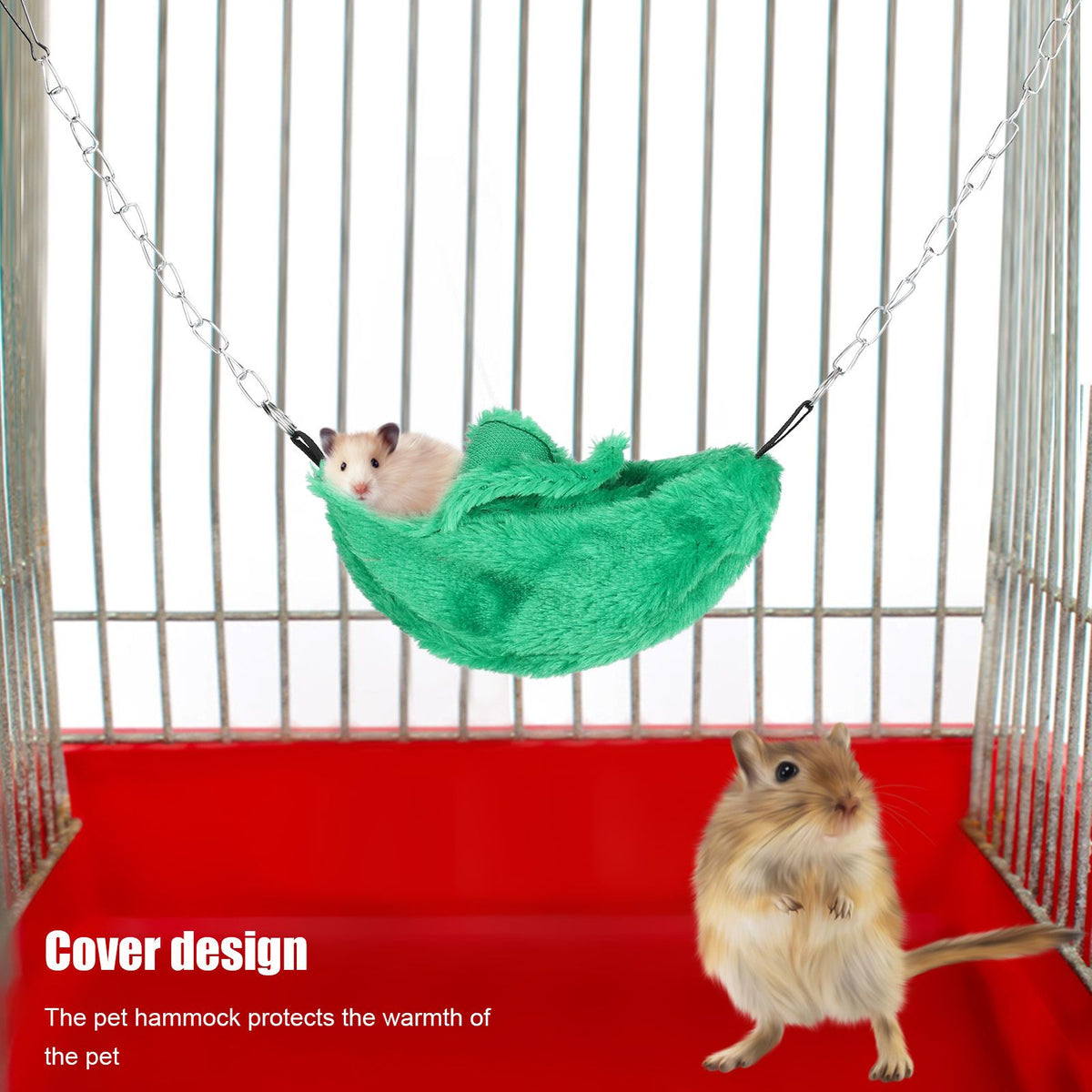 3 Sets Pet Cage Winter Warm Banana Shape Hamster Hammock Bed Hanging House Sleeping NestsGreen