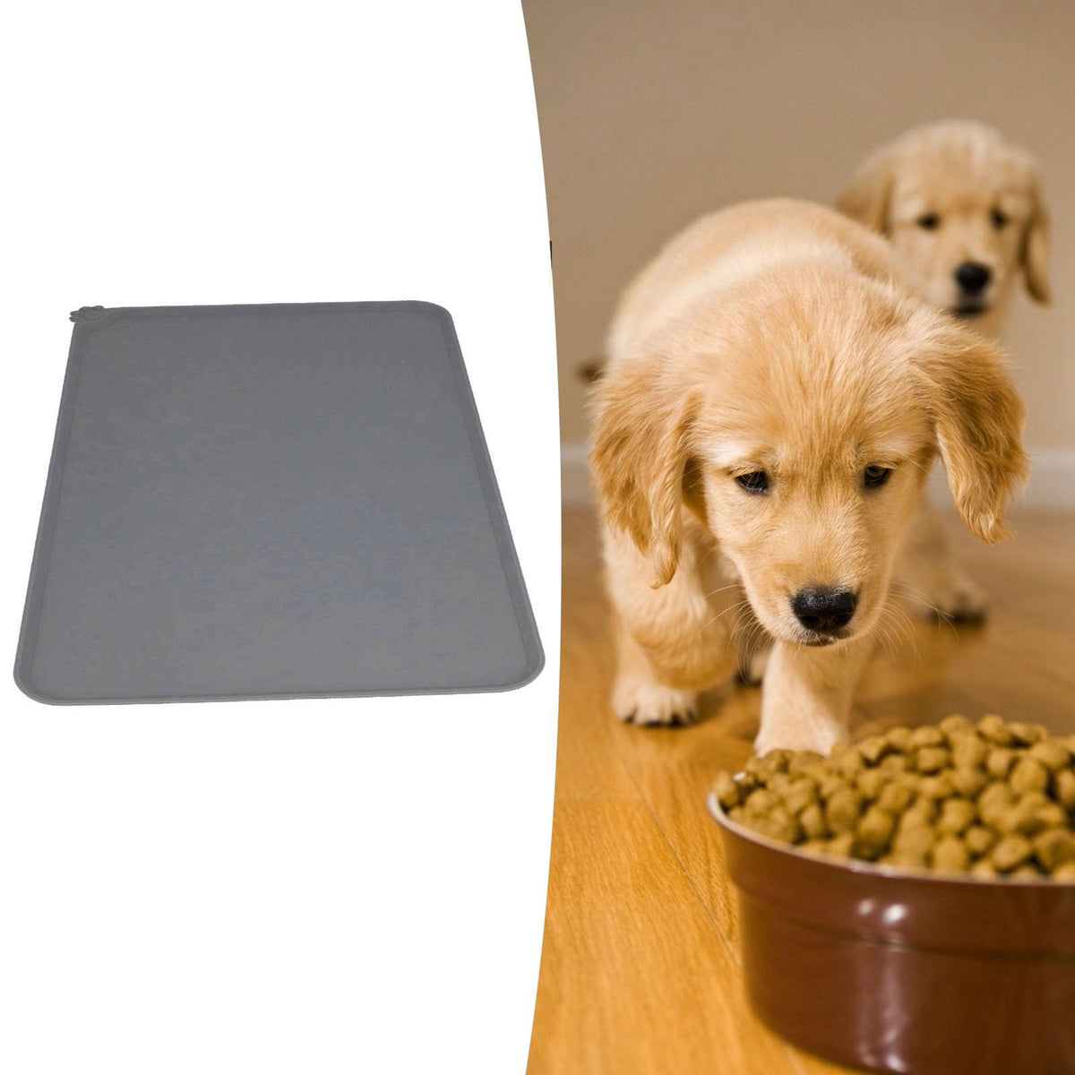 Silicone Placemat Leakage Proof Waterproof Non Slip Pet Feeding Bowl Mat Accessory(Gray )