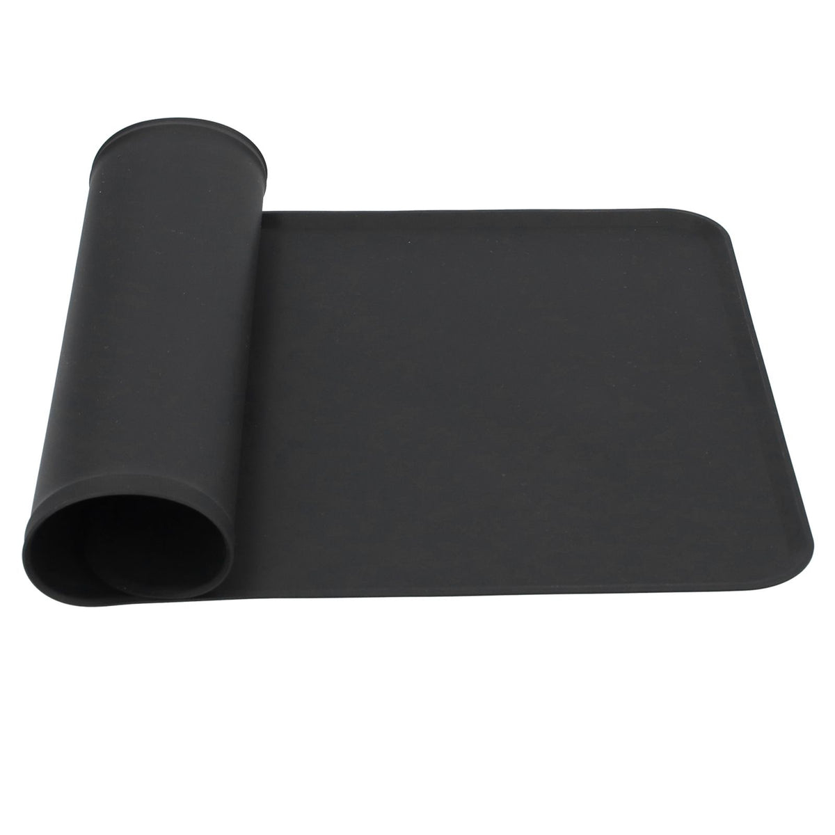 Silicone Placemat Leakage Proof Waterproof Non Slip Pet Feeding Bowl Mat Accessory(Black )