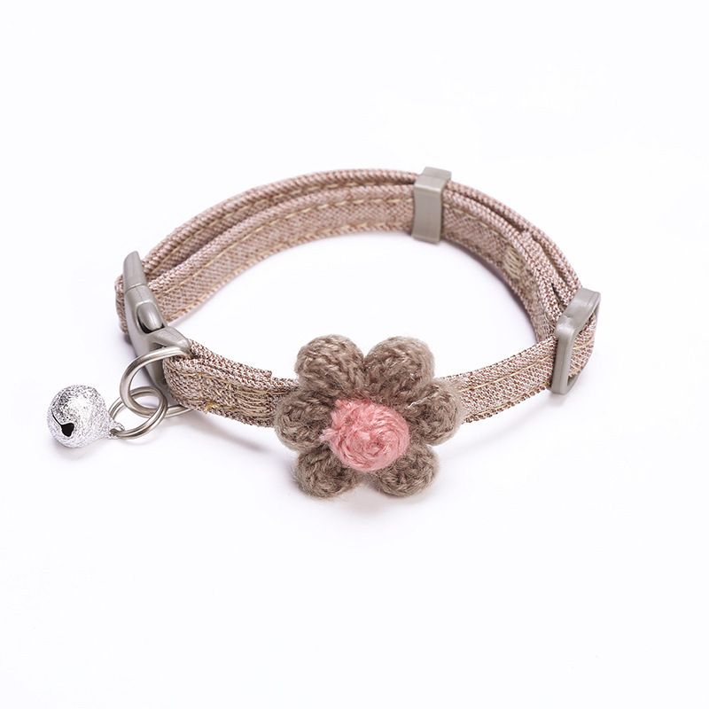 Zichen Dog Cat Collar Polyester Flower Bell Curry 1.0(S) suitable for 1.50 kg-3.50 kg
