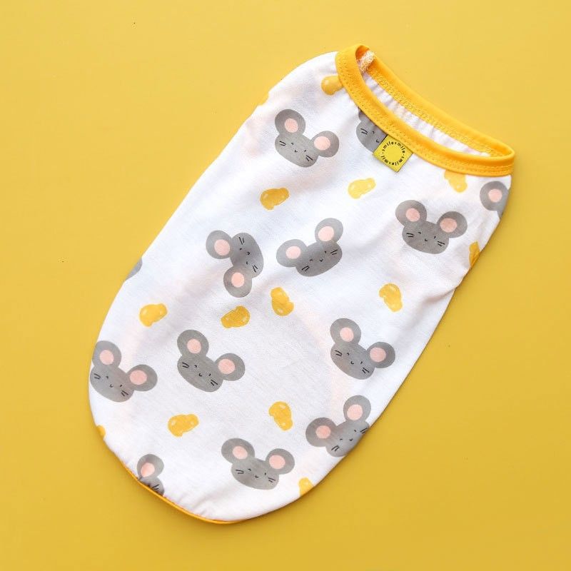 Pet Dog Vest Polyester Summer Small Medium Large Vest stamp smile bear head XS (chest circumference 30 back length 20cm)