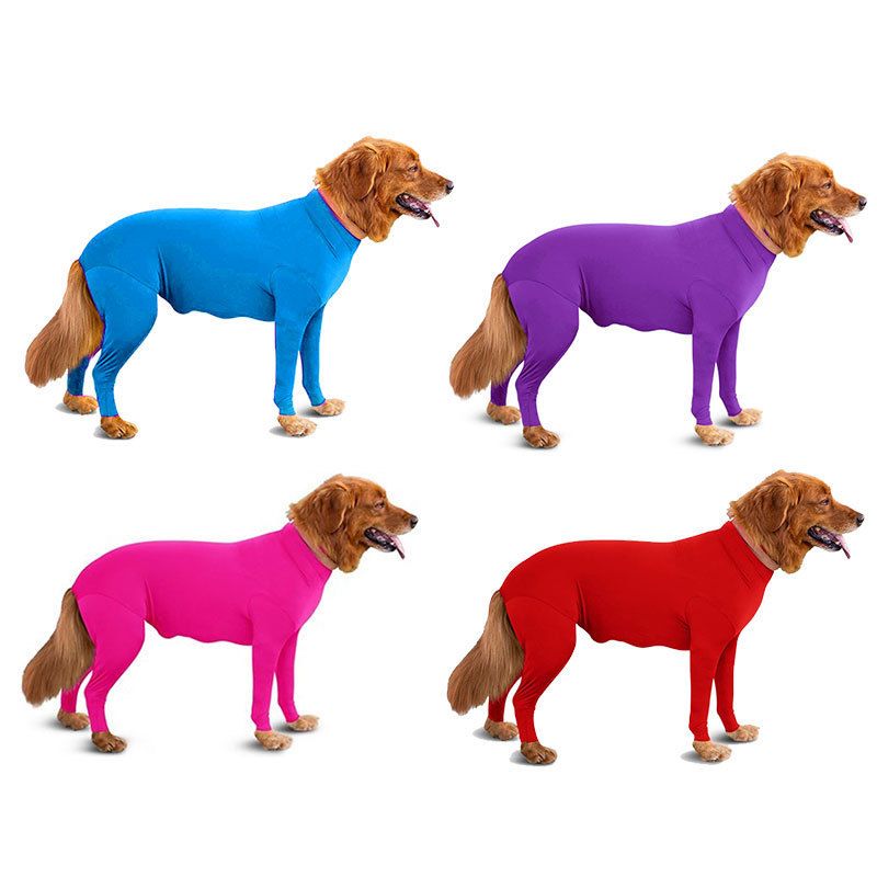 Shine Dog Cat Four Leg Clothes Polyester Four-leg stretch sexy clothes rose red M (chest circumference 56 back length 60cm)