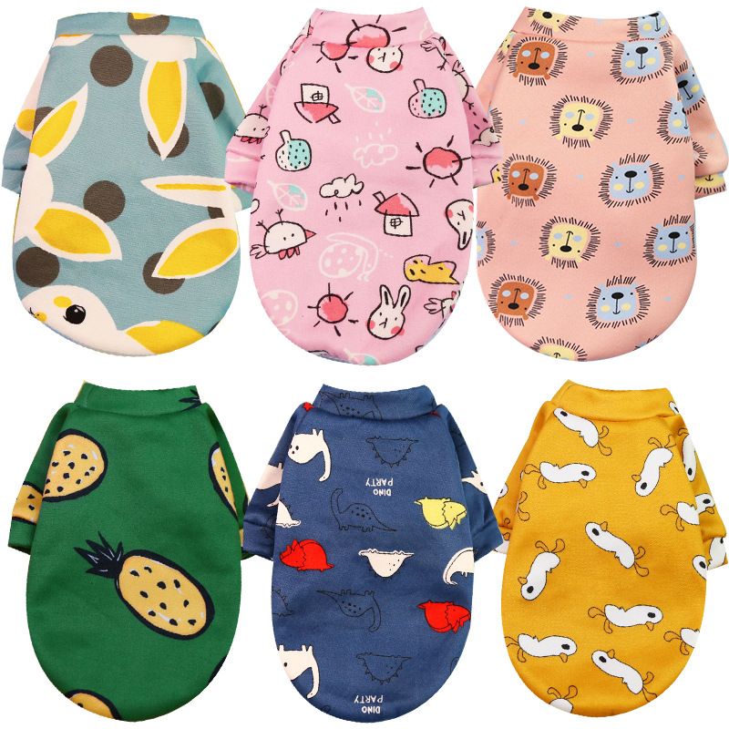 Shine Pet Sweatshirt Cartoon Print Two Leg 227 Two-Leg Composite Velvet Yellow Bottom Giraffe 2XL (method bucket version 58cm back length 40cm)