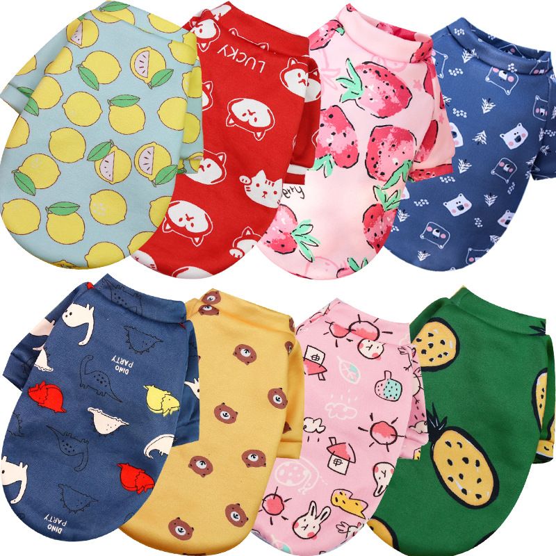 Shine Pet Sweatshirt Cartoon Print Two Leg 227 Two-Leg Composite Velvet Yellow Bottom Giraffe L bust 45 back length 35cm)