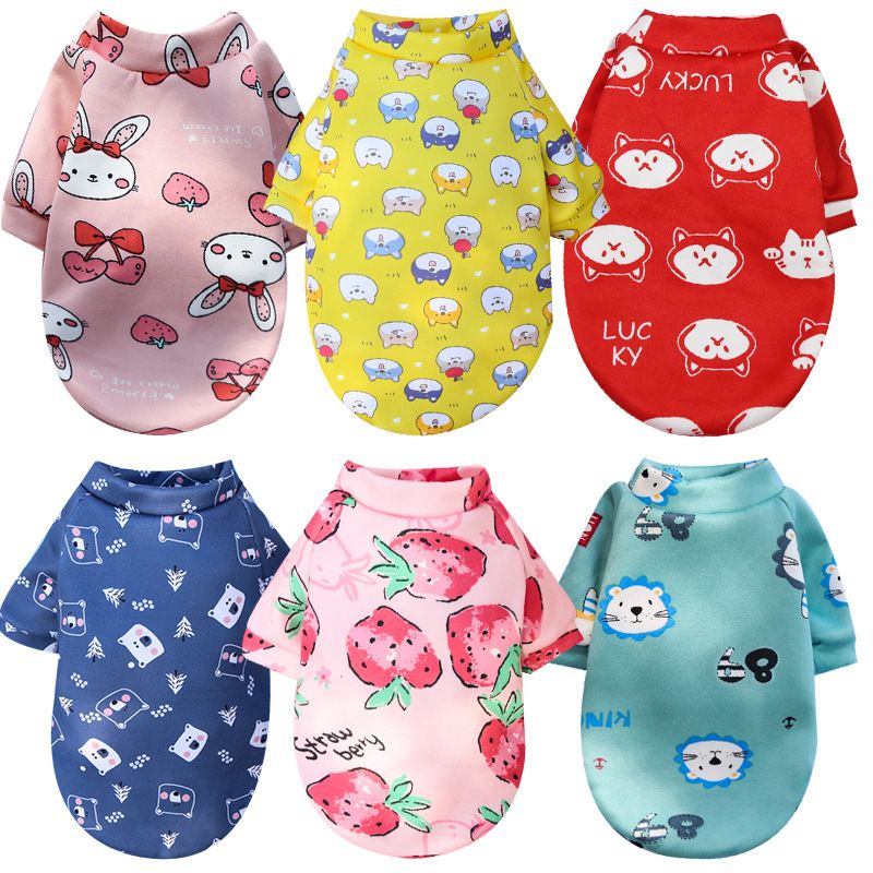 Shine Pet Sweatshirt Cartoon Print Two Leg 227 White Duck with Two Legs Composite Velvet and Yellow Bottom L bust 45 back length 35cm)