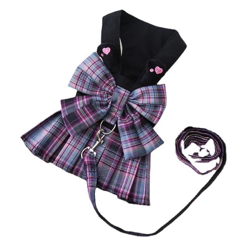 Dog Harness Skirt Traction Polyester 273 Vest Traction Wine Red L (chest circumference 45 back length 35m)