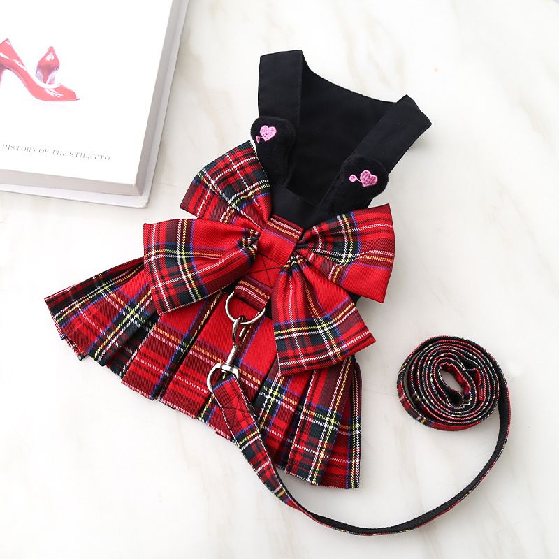 Dog Harness Skirt Traction Polyester 273 Vest Traction Wine Red XXL (chest circumference 58 back length 40cm)