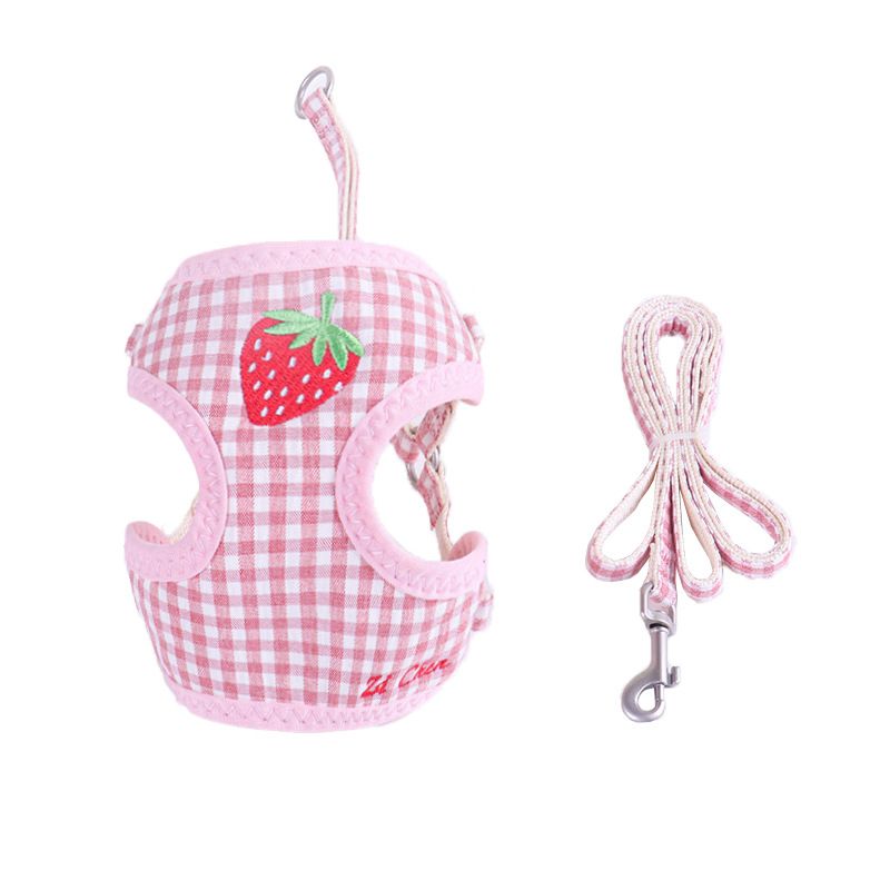 Zichen Cat Harness Cotton Vest Summer Pink (without bag) M(1.5 suitable for 3.50 kg-7.50 kg