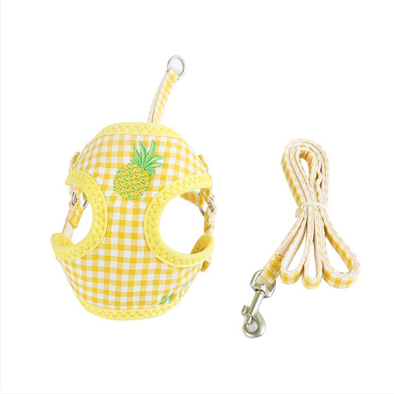 Zichen Cat Harness Cotton Vest Summer Yellow (without bag) M(1.5 suitable for 3.50 kg-7.50 kg