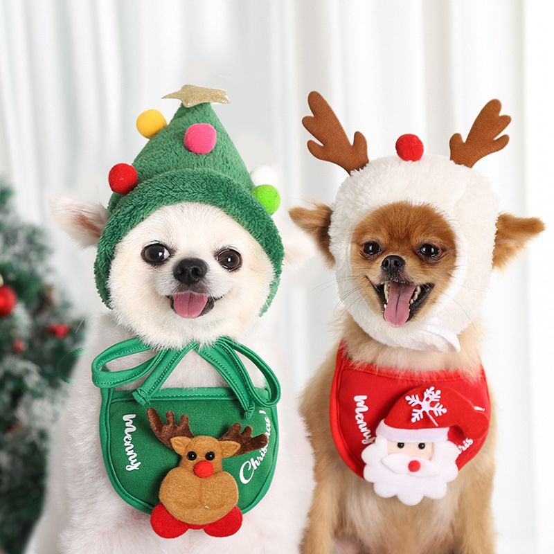 Weiwang Cartoon Pet Hat Christmas Deer Antlers White hat antlers S (good for 1.00 kg-4.00 kg pets)