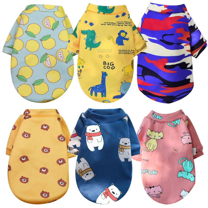 Shine Pet Sweatshirt Cartoon Print Two Leg 227 legs composite velvet multiple strawberry 2XL (method bucket version 58cm back length 40cm)