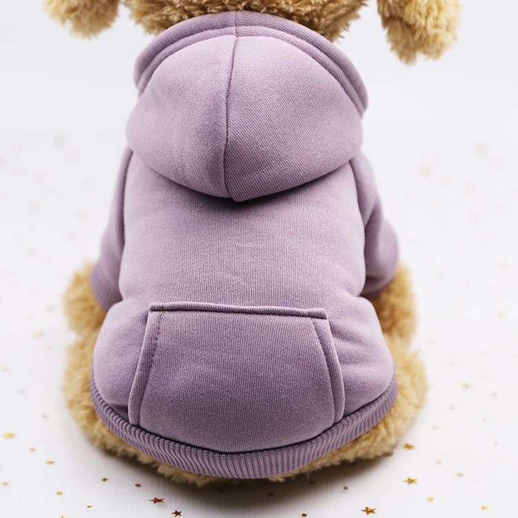 Valley Dog Pet Sweatshirt Pocket Casual Style Pocket Sweater Light Purple XXL (Bust 55CM recommended 5.50 kg-6.50 kg pets)