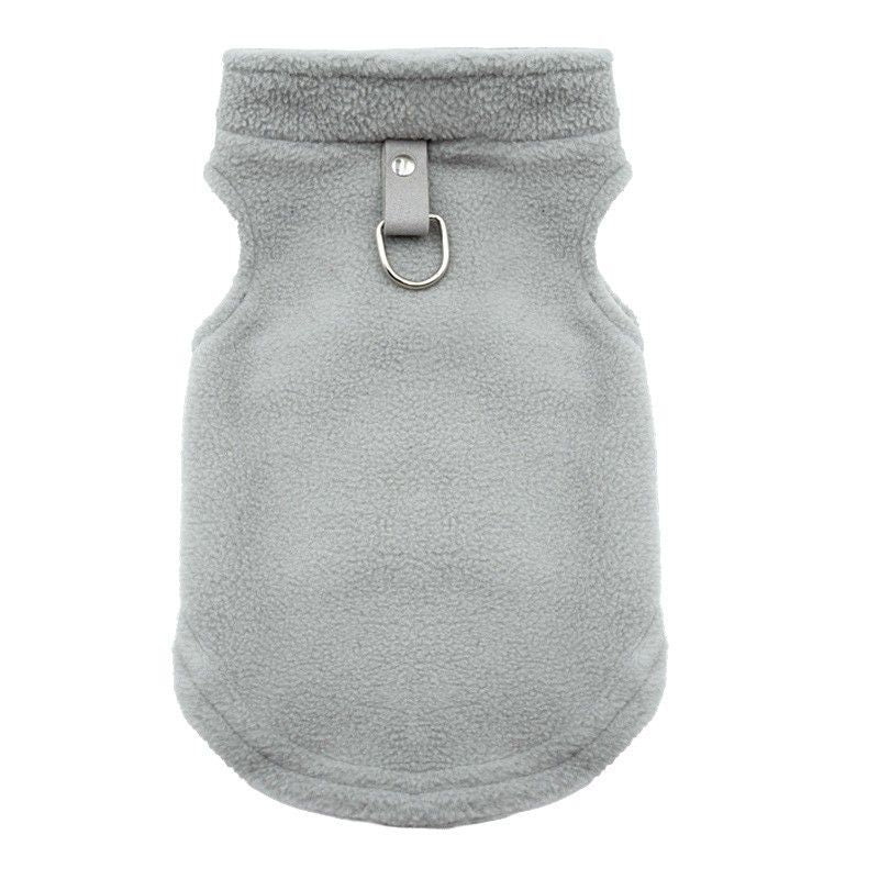 Valley Dog Pet Sweatshirt Pocket Casual Style gray fleece vest L (Bust 46CM recommended 3.00 kg-4.00 kg pets)