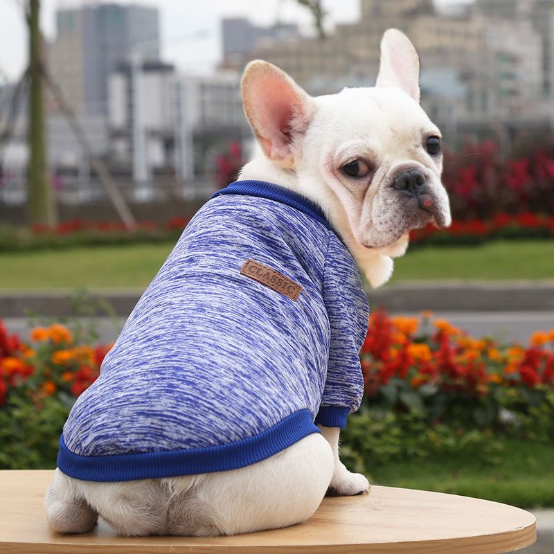 Pet Sweatshirt for Dogs and Cats by shine New size classic sweater dark blue L (bust 45 back length 35cm)