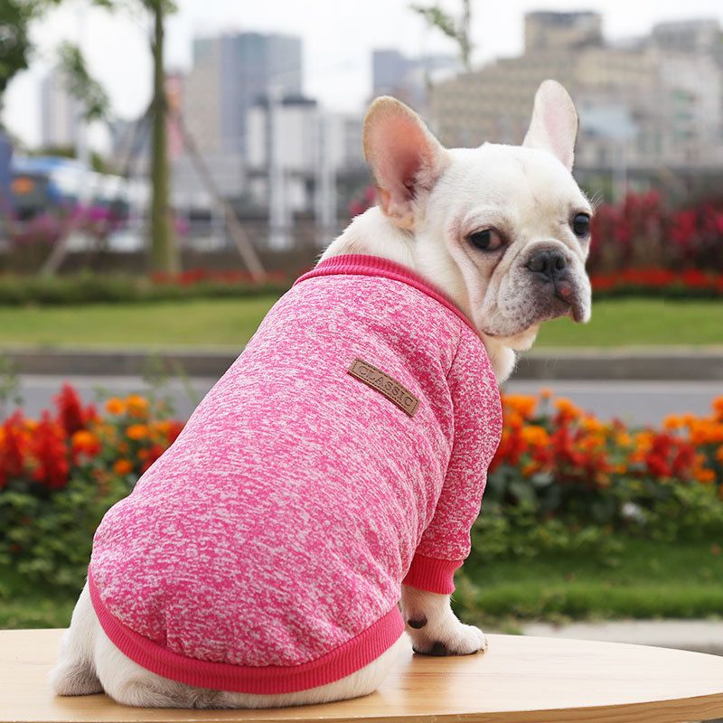 Pet Sweatshirt for Dogs and Cats by shine New size classic wool sweater rose red L (bust 45 back length 35cm)