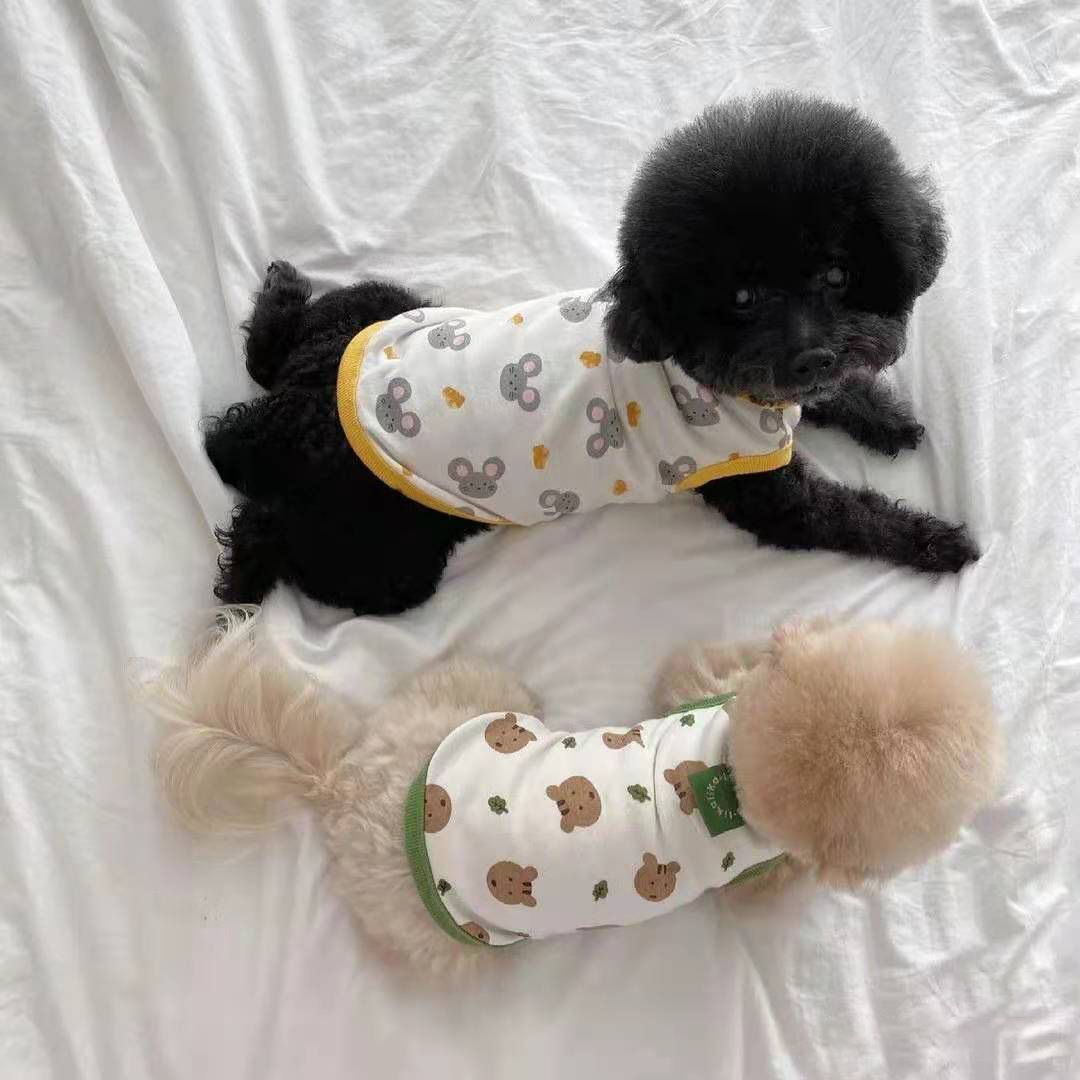 Pet Dog Vest Polyester Summer Small Medium Large Vest stamp smile bear head 6XL (chest circumference 98 back length 65cm)