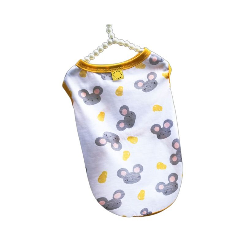 Shine Pet Vest Polyester Cartoon Dog Cat Clothing Vest Stamp smile 3XL (chest circumference 75 back length 50cm)