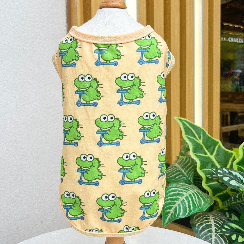Pet Dog Vest Polyester Summer Small Medium Large 039Q Green Crocodile Vest 3XL (chest circumference 75 back length 50cm)