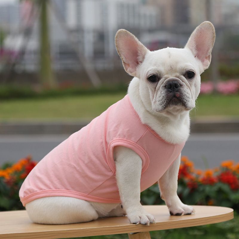 Cotton Pet Vest Dog Cat Clothing Small Large Pure cotton vest pure light pink 2XL bust 55 back length 42cm