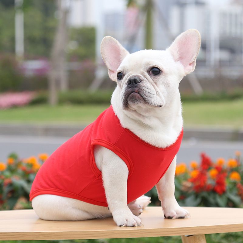 Cotton Pet Vest Dog Cat Clothing Small Large Pure cotton vest pure red 4XL bust 70 back length 50cm