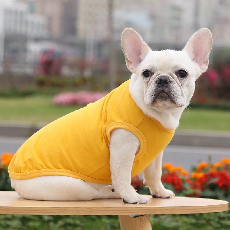Cotton Pet Vest Dog Cat Clothing Small Large Pure cotton vest pure yellow 4XL bust 70 back length 50cm