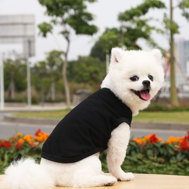 Cotton Pet Vest Clothing for Dogs and Cats by shine Pure cotton vest pure dark blue L bust 45 back length 32cm
