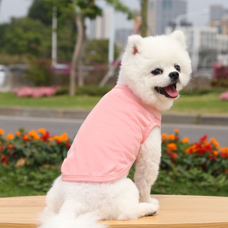 Cotton Pet Vest Clothing for Dogs and Cats by shine Pure cotton vest pure light pink L bust 45 back length 32cm