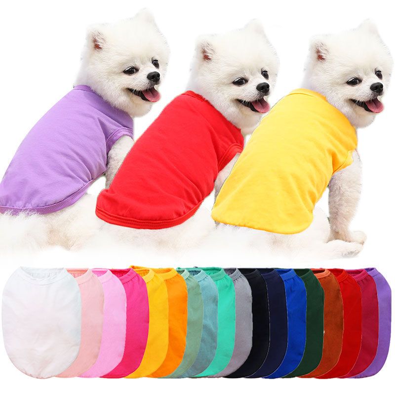 Cotton Pet Vest Clothing for Dogs and Cats by shine Pure cotton vest juice red 3XL bust 60 back length 45cm