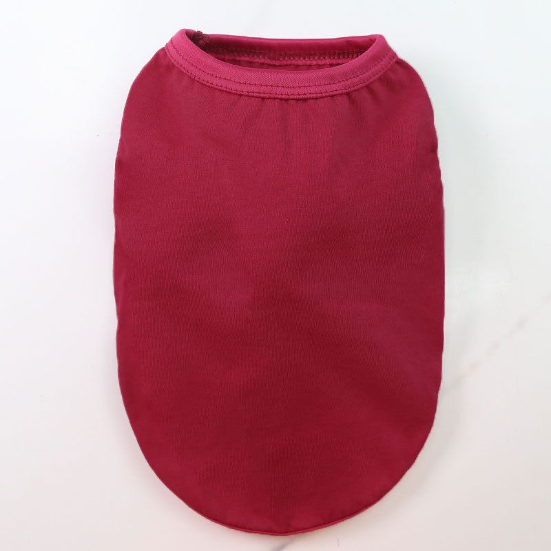 Cotton Pet Vest Clothing for Dogs and Cats by shine Pure cotton vest juice red XL bust 50 back length 37cm