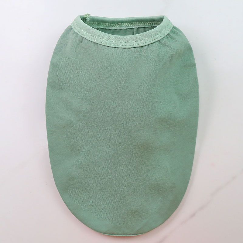 Cotton Pet Vest Clothing for Dogs and Cats by shine Pure cotton vest pure pea green XL bust 50 back length 37cm