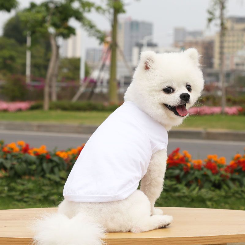Cotton Pet Vest Clothing for Dogs and Cats by shine Pure cotton vest pure white XL bust 50 back length 37cm